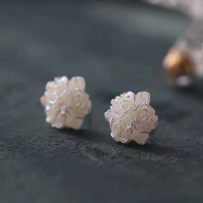 #ad 925 Sterling Silver Flower Stud Earrings For Women Luxury Bride lady fashion ❤TH $6.64
