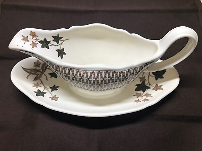#ad Wedgwood Gravy Boat with Attached Serving Dish Avocado $14.99