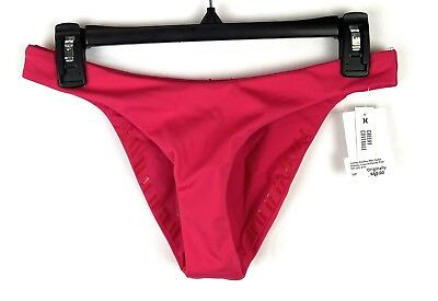 #ad Hurley Women’s Cheeky French Cut Bikini Bottom Size Small Redish Pink $34.99