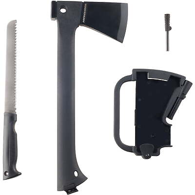 #ad Hand Axe and Accessories Combo Lightweight Hatchet with Nested Serrated Wood $22.89