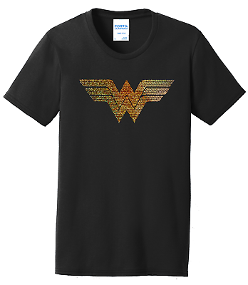 #ad Women#x27;s Wonder Woman Ladies Tee Shirt S 4XL Bling Crew Neck $21.24