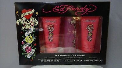 #ad #ad ED HARDY by CHRISTIAN AUDIGIER for Women 3 pc GIFT SET 1.7 oz EDP Spray LOTION $32.35