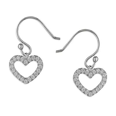 #ad Cubic Zirconia Heart Outline Drop Sterling Silver $49.73