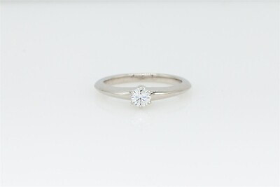 #ad Tiffany amp; Co .19ct VVS1 H Round Brilliant Diamond Platinum Wedding Ring PAPERS $777.00