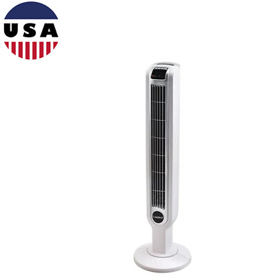 #ad 36 In 3 Speed Oscillating Tower Fan W Timer Remote Control White 8.58 Lb New $82.84