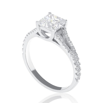 #ad H SI2 Princess Cut Diamond Engagement Ring 0.90 CT 14K White Gold Genuine $918.00