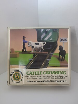 #ad Vintage Bachmann HO Scale Cattle Crossing #1434 Open Box. Parts Sealed. $20.00
