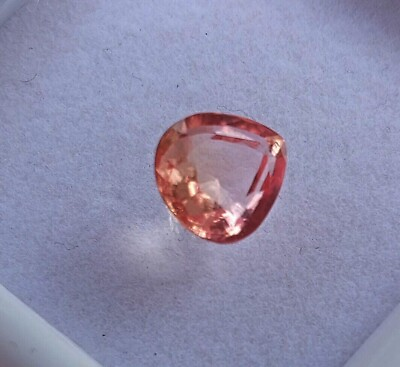 #ad Natural Pear Shape Ceylon Certified Pinkish Orange Sapphire Loose Gemstone CL169 $16.50