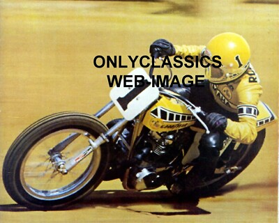 #ad 1975 KENNY ROBERTS #1 AMA MOTORCYCLE RACING 8X10 PHOTO DIRT TRACK YAMAHA POWER $14.41