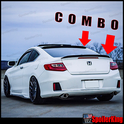 #ad SpoilerKing Rear Roof Spoiler amp; Trunk Wing Fits Accord 13 18 2d Coupe 284R 284G $149.25