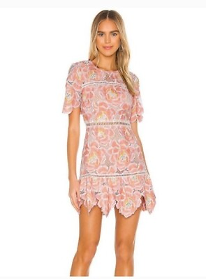 #ad Saylor Nikki Pastel Colored Lace Short Sleeve Dress Size M $118.89