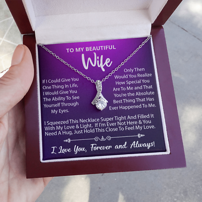 To My Beautiful Wife Pendant Necklace Jewelry Gift For Wife Wife Birthday Gift $37.97