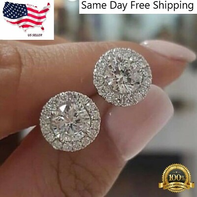Silver Plated Stud Earrings for Women Fashion Jewelry Set Lab Created $3.49