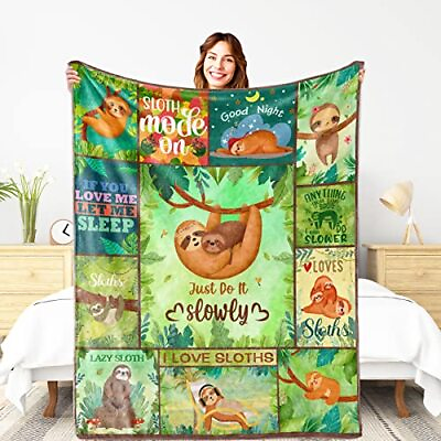 #ad Sloth Blanket Cute Sloth Gifts for Adults Kids Sloths Lovers Gifts Soft Fleec... $17.29