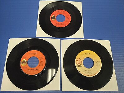 #ad Leon Russell 70s ROCK 7quot; 45 RECORD LOT Tight Rope Lady Blue Queen Roll Away $7.95