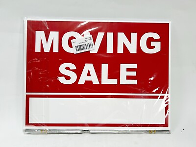 #ad 3 Pack Moving Sale Sign Kit 12 x 16 Inch Double Sided Yard Sale Signs with Red $14.99
