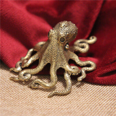 #ad Brass Octopus Sculpture Wild Sea Life Figurine Housewarming Home Office Decor US $8.49