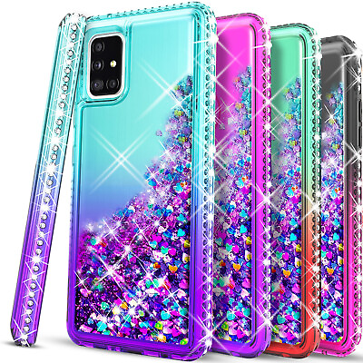 #ad For Samsung Galaxy A71 5G A51 Phone Case Cover Glitter Diamond Tempered Glass $7.99