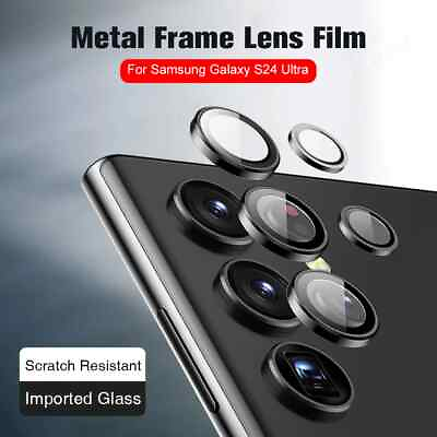 #ad Metal Glass Camera Ring Protector Fr Samsung Galaxy S24 Ultra Lens Cover Locator $4.99