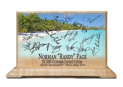 #ad Personalized Retirement Gift Plaque Signable Beach Theme For Shelf Desk $29.99