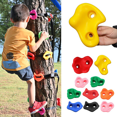 #ad 10Pcs Set Children Kids Rock Climbing Stones Toys Wall Holds Multi Size Playset $46.71