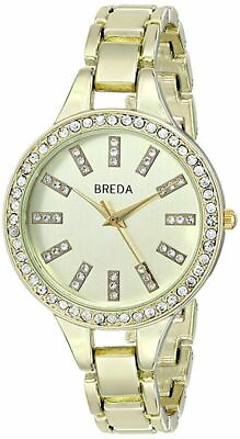 #ad NEW Breda 8172 Gold Womens Veronica Rhinestone Slim Bracelet Watch diamonds cute $17.05
