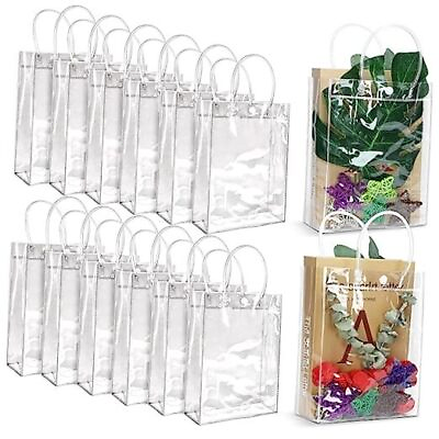 #ad #ad 36 PCS Clear Plastic Gift Bags with HandleReusable Clear 9.1quot; x 6.7quot; x 2.8quot; $30.67