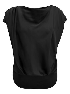 #ad INC Womens Black Cap Sleeve Cowl Neck Top M $11.99