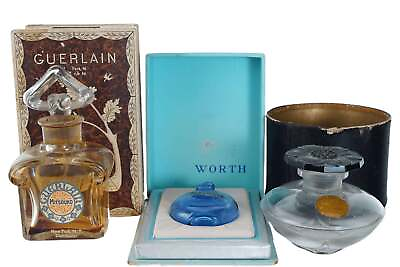 #ad c1940 French Baccarat Lalique perfume bottles in original boxes $309.75