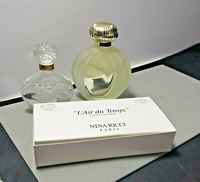 2 Vintage Lalique Perfume Bottles Nina Ricci and L#x27;air du Temps plus SAMPLES $39.95