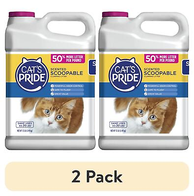 #ad 2 pack Cats Pride Scoopable Scented Lightweight Clumping Cat Litter 12 lb Jug $15.96