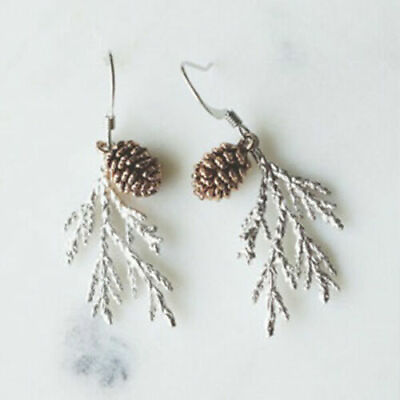 Boho 925 Silver Dangle Drop Hook Earrings Women Pine Cone Earrings Jewelry Gift C $2.43