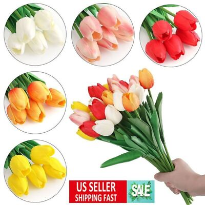 #ad 5 10 25Pcs Real Touch Artificial Tulips Bridal Home Wedding Party Festival Decor $6.15