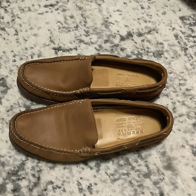 #ad SPERRY TOP SIDER Gold Cup Brown 7M Men Lambskin Lined Venetian Loafers 📦R $50.00