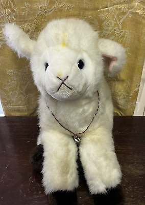 #ad Vintage 1983 White Lamb 13quot; Sheep with Bell By Charm Co. Stuffed Plush Animal B9 $20.00