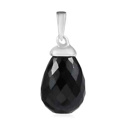 #ad 925 Sterling Silver Natural Black Spinel Drop Pendant Jewelry for Women Ct 14.8 $14.53