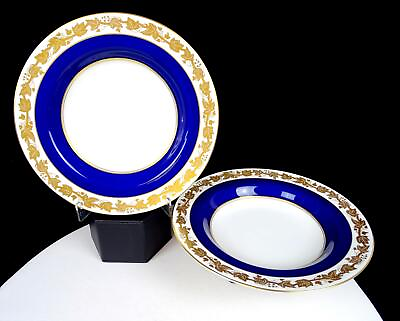 #ad Wedgwood Porcelain Whitehall Mazarine Blue 2 Piece Vintage 8quot; Soup Bowls 1957 $92.48