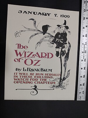 #ad 1909 Wizard Of Oz Adv $4.99