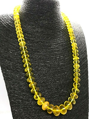 #ad AMBER NECKLACE Gift Yellow BALTIC AMBER Oval Beads Unique Jewelry 497g 14342 $396.09
