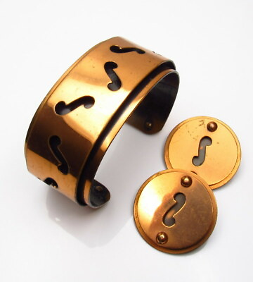 #ad Vintage Copper Bracelet Earrings SET Mid Century Modern $49.99