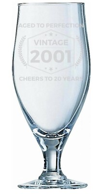 #ad 20 th Birthday Gift Craft Beer Cider Stemmed Glass Aged to Perfection Vintage GBP 11.99