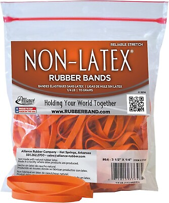 #ad LOT OF 25 Bags Alliance Rubber #64 Non Latex Rubber Bands approx. 2400 bands $55.95