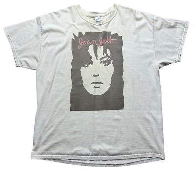 #ad Vintage Joan Jett Rare Y2K XL Big Face T Shirt White $45.00