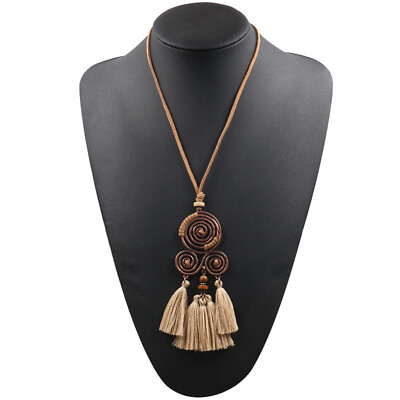#ad Fashion Necklace Tassel Pendant Long Sweater Chain Creative Vintage Accessories $7.72