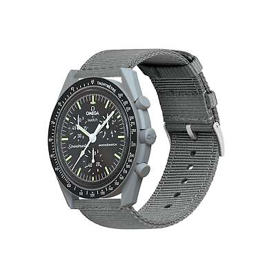 #ad Omega Moonswatch Two Piece NATO® Style Smoke Grey Watch Band Watch Band $20.99