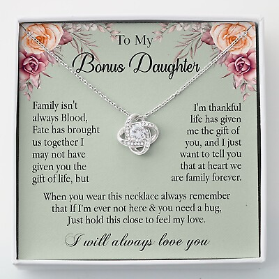 To My Bonus Daughter Necklace Gift Birthday Gift Ideas Daughter Necklace $27.99