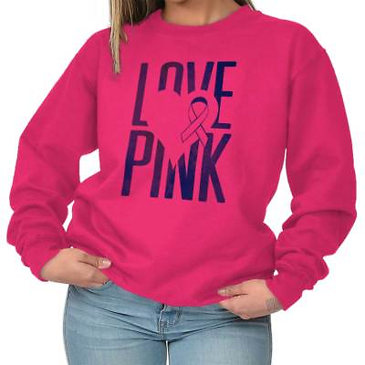 #ad Breast Cancer Awareness BCA Pink Ribbon Cute Womens Crewneck Sweatshirt Pullover $26.99