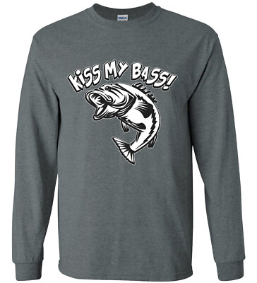 #ad Funny Bass Fishing T shirt Mens Gifts Long Sleeve Tee $16.89