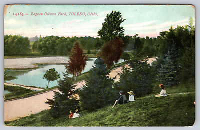 #ad Lagoon Ottawa Park Ottowa Toledo Ohio c1910s Vintage Postcard $4.99