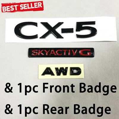 #ad 5pcs Black Red For 2021 2022 CX 5 AWD SKYACTIV G Rear Emblem amp; Front Rear Badge $90.00